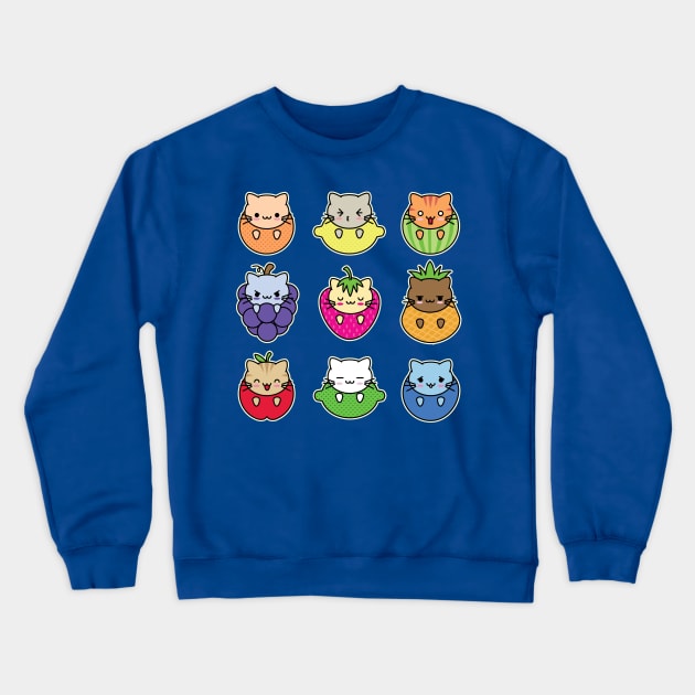 Fruit Cats Crewneck Sweatshirt by Kappacino Creations